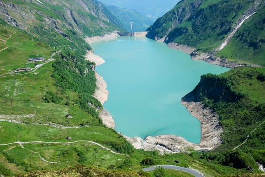 Kaprun Reservoir,landscape in the Hohe Tauern