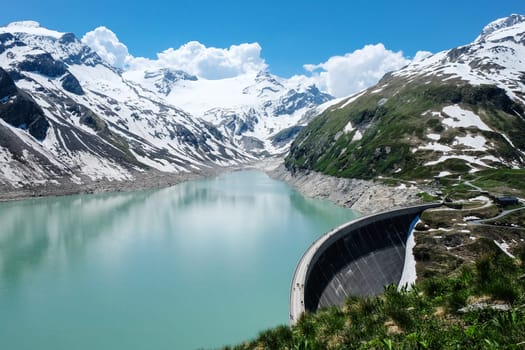 Kaprun Reservoir,landscape in the Hohe Tauern in Austria