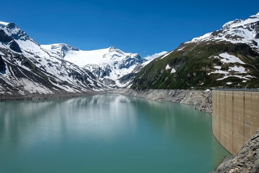 Kaprun Reservoir,landscape in the Hohe Tauern in Austria