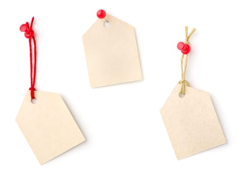 Three pendants made of cardboard
