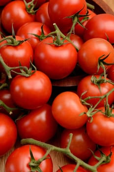 Fresh tomatoes on a kitchen table