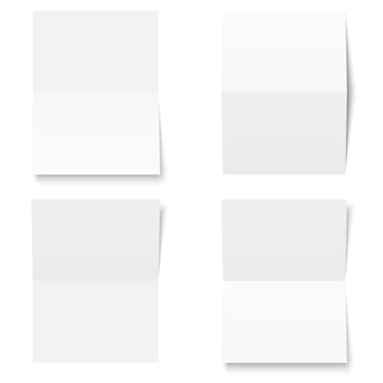 Set of blank paper sheets - white buckled