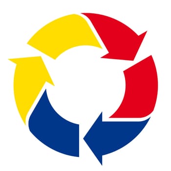 Recycling sign colorful
