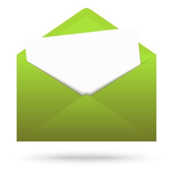 Envelope green with note
