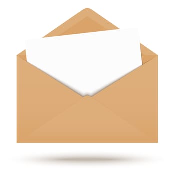Envelope brown with note