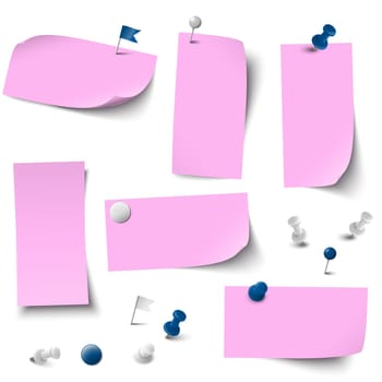 vector of empty papers collection with office accessories