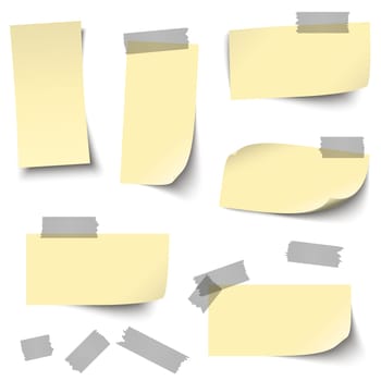 vector of empty papers collection with office accessories