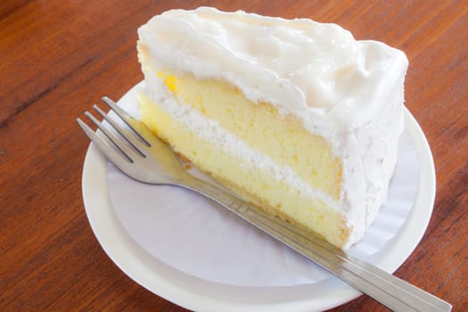 young coconut  whipped with vanilla chiffon cake