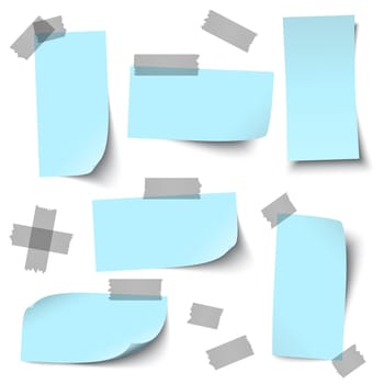 vector of empty papers collection with office accessories