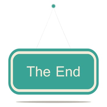 Flat design style modern vector illustration concept of "the end"" sign board."