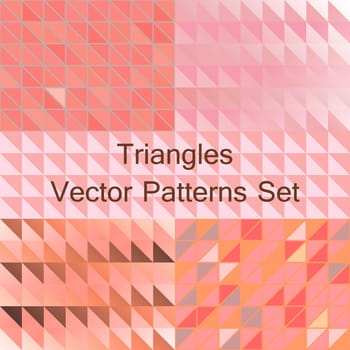 Seamless triangle patterns set, a vector illustration.