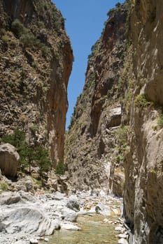 In the famous Samaria Gorge at Crete Island in Greece