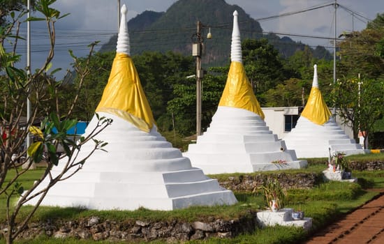 The Three Pagodas Pass in Thailands province Sanghkla Buri is a border post to the Union of Myanmar.