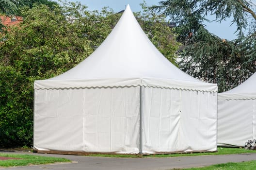 Pagoda tent quickly set up for various occasions as a sales tent etc.