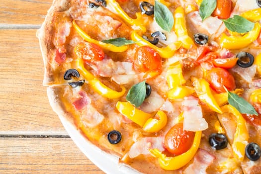 Colorful ingredients of homemade pizza, stock photo