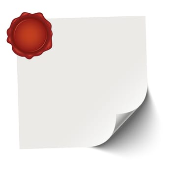 vector of empty paper with red wax seal