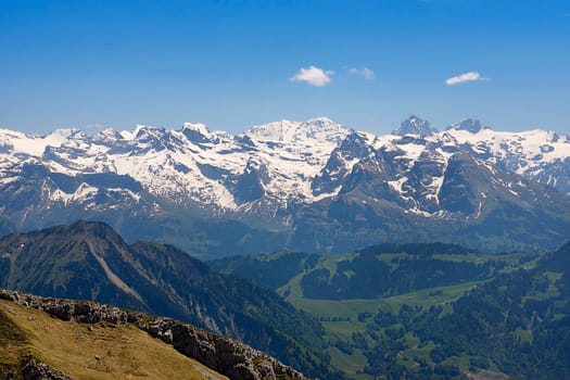 View of the Central Swiss Alps
