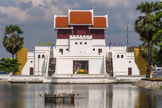 One of the historical, restored city gates of Nakhon Ratchasima (Korat) behind the water-filled moat. This gate is also known as Yamo Gate or Yamo Entrance.