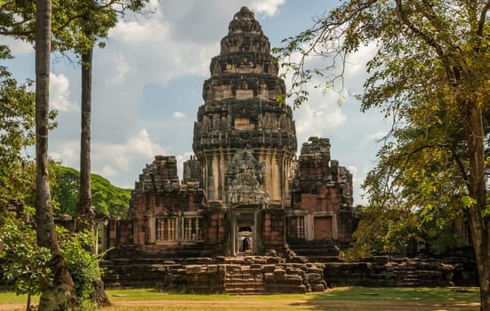 View of the historic Phimai Temple near Nakhon Ratchasima. The Khmer temples were built during the Angkor period and marked the northern reaches of the realm.