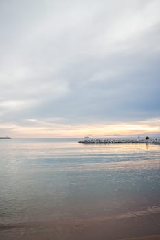 Sunset view of sea beach, stock photo