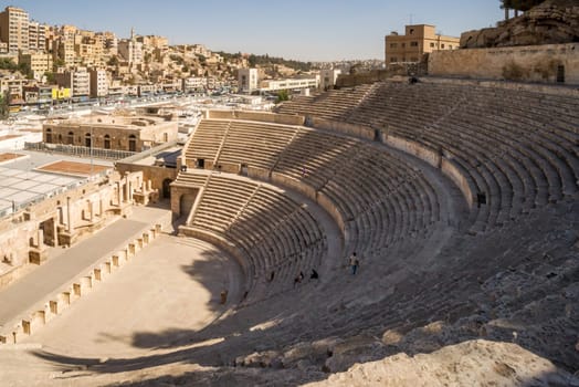 A view over the ancient Roman Theatre in Jordan's capital Amman