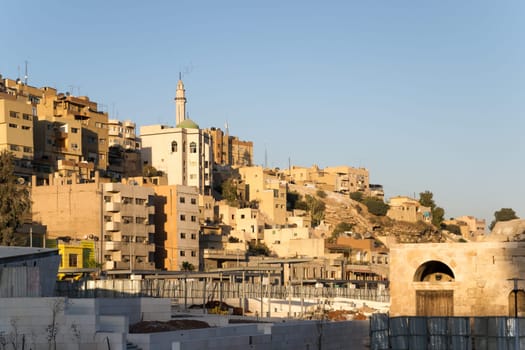 Amman Downtown at sunrise in the morning sunlight