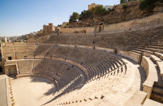 A view over the ancient Roman Theatre in Jordan's capital Amman