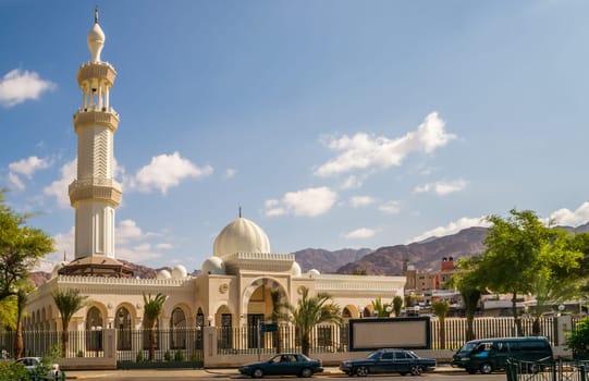 The beautiful Sharif Hussein Bin Ali Mosque in Jordan's port town Aqaba