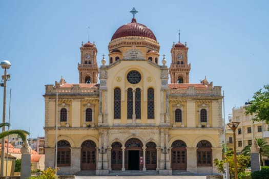 The greek orthodox Agios Minas Cathedral in Heraklion at the island of Crete, seat of the Archbishop of Crete