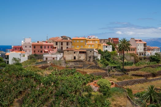 View over Agulo, a village at the northern coast of La Gomera and often called the most beautiful village of the island.