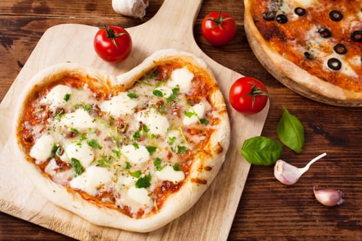 Pizza Margherita Heart