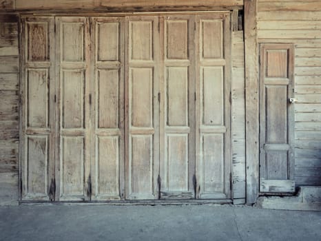 Thai wooden house folding door
