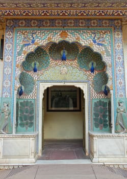 Peacock Gate in City palace, Jaipur, India