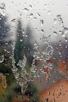 Rain Drops on Wndow after Storm