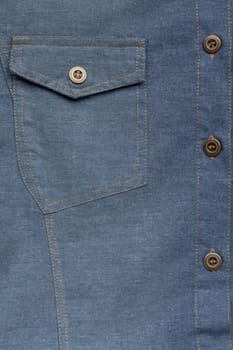 Denim blue jeans shirt with buttons detail texture