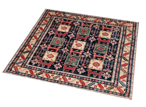 Colorful oriental carpet isolated in white background