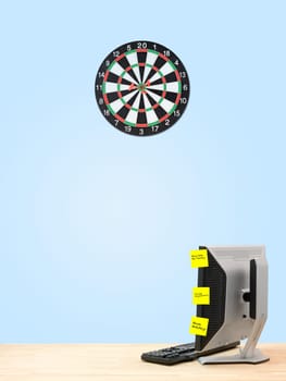 A close up shot of a Dart Board