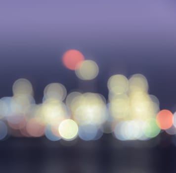 Abstract bokeh with reflection on water