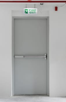 Emergency exit with sign