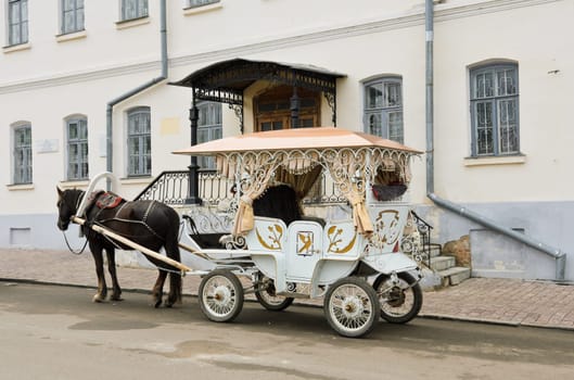Traditional horse carriage in Suzdal, Russia