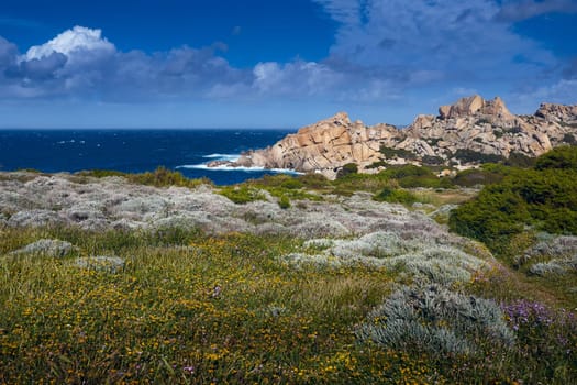 Italy, sardinia, mediterranean sea - view of sea and countryside. Santa Teresa di Gallura