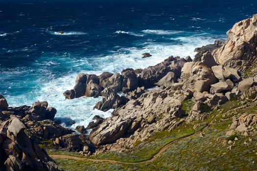 Italy, sardinia, mediterranean sea - view of sea and countryside. Santa Teresa di Gallura