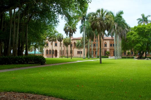 View of the main building at the Ringling Circus Museum in Sarasota Florida