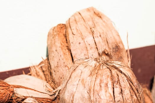 Coir or coconut fiber texture dry outdoors
