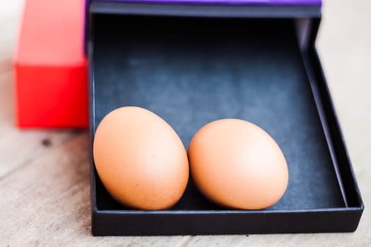 Easter eggs in a gift box