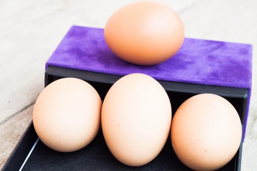 Easter egg group in a gift box