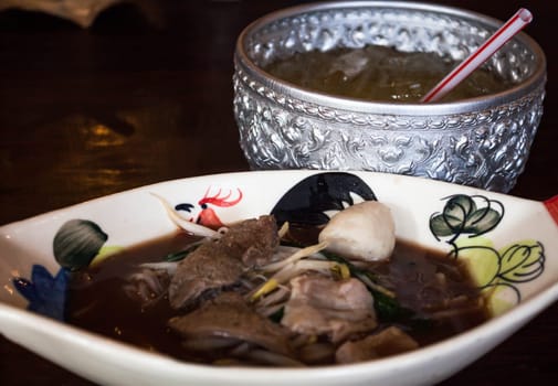 Northern of thailand style pork noodle soup.