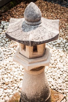 Oriental pavillion rock lamp decorated in zen garden