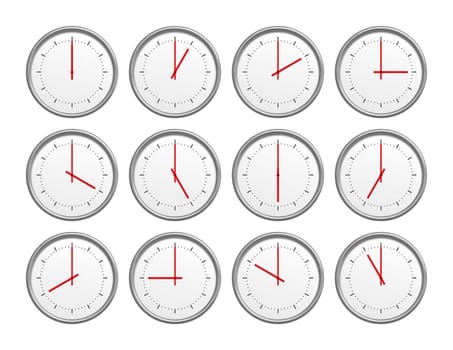 An image of clocks with different time