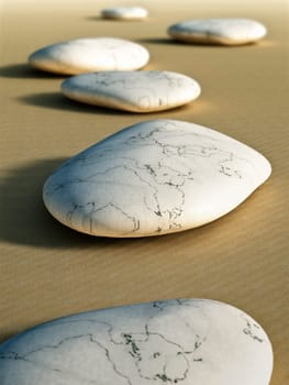 An image of some nice stones in the sand